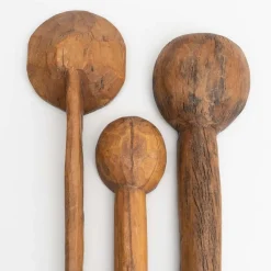 Traditionelle pastorale Holzlöffel, 1940er, 3er Set