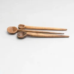 Traditionelle pastorale Holzlöffel, 1940er, 3er Set