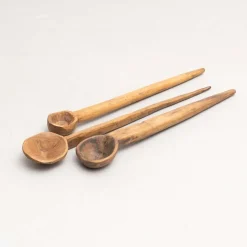 Traditionelle pastorale Holzlöffel, 1940er, 3er Set