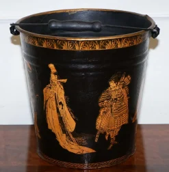 Traditioneller Vintage Decoupage Eiskübel aus Metall mit orientalischen Verzierungen