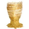 Transparente & goldene Spaghetti Vase von Gaetano Pesce für Fish Design