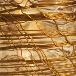 Transparente & goldene Spaghetti Vase von Gaetano Pesce für Fish Design