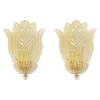Transparente Graniglia Leaf Murano Glas Wandleuchten von Simoeng, 2er Set