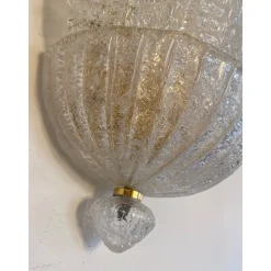 Transparente Graniglia Leaf Murano Glas Wandleuchten von Simoeng, 2er Set