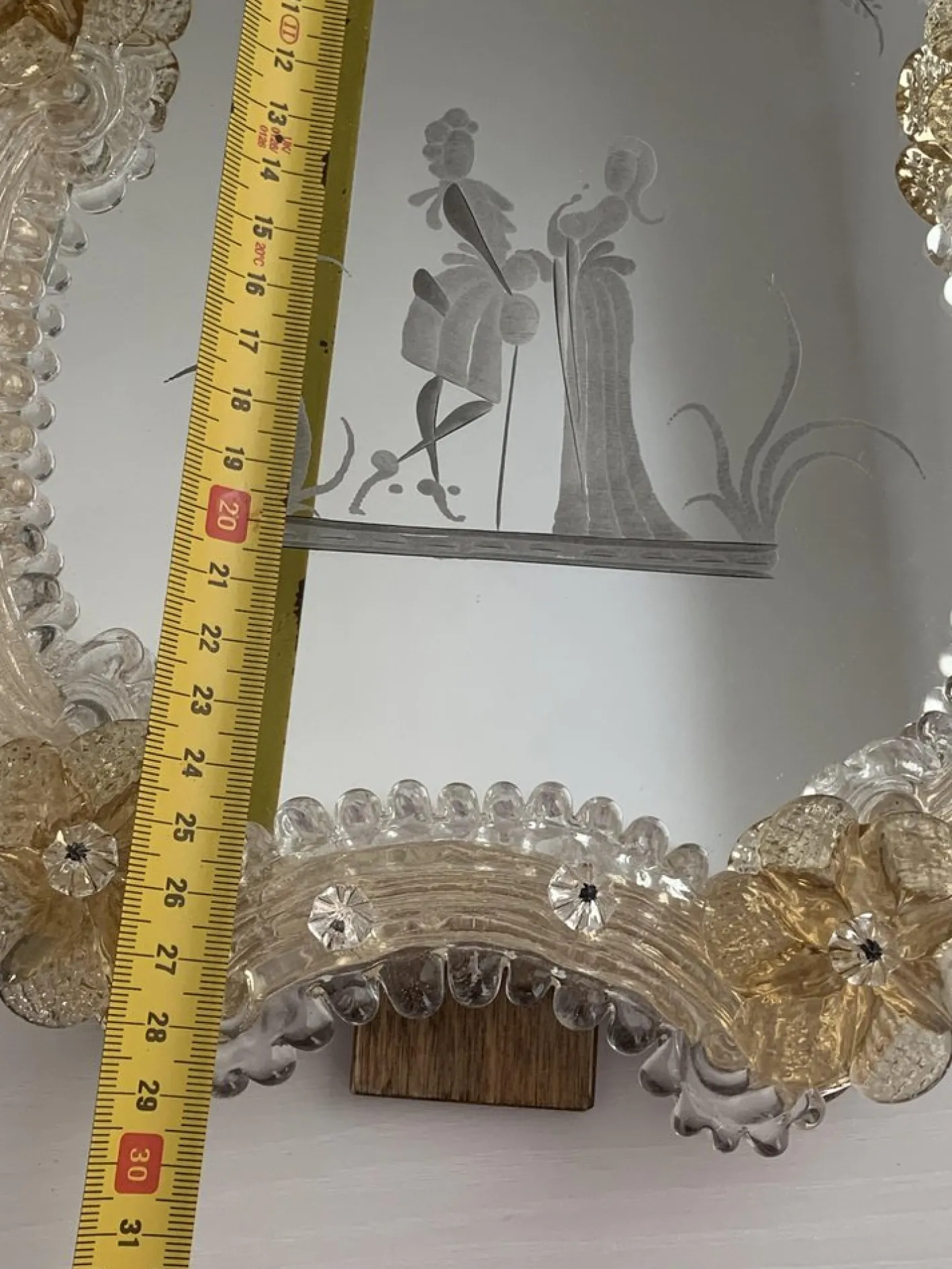 Transparenter Bilderrahmen aus goldenem Muranoglas von Simoeng