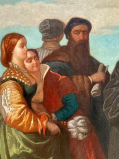 Treffen von Tizian und Veronese auf der Ponte Della Paglia, 1800er, Öl auf Leinwand