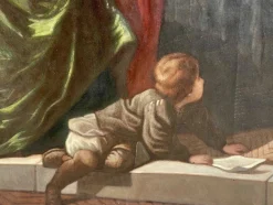 Treffen von Tizian und Veronese auf der Ponte Della Paglia, 1800er, Öl auf Leinwand