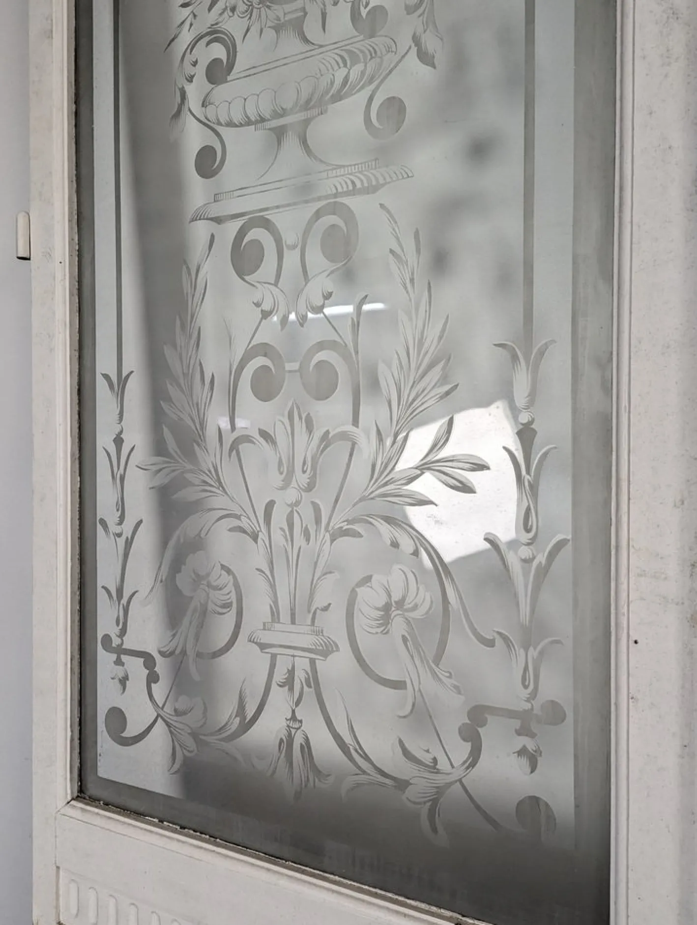 Türen mit graviertem Glas, frühes 20. Jh., 4er Set