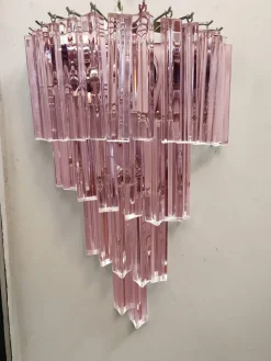 Triedro Twister Wandleuchte aus Muranoglas in Rosa