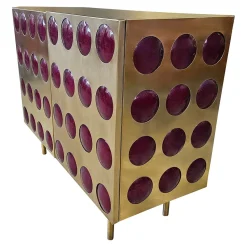 2-türiges Sideboard aus Messing, 1980er