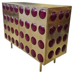 2-türiges Sideboard aus Messing, 1980er