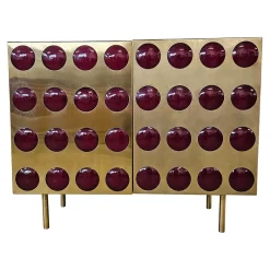 2-türiges Sideboard aus Messing, 1980er
