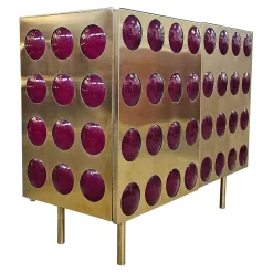 2-türiges Sideboard aus Messing, 1980er