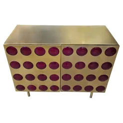 2-türiges Sideboard aus Messing, 1980er