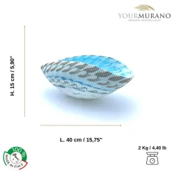 Türkisblaue Obstschale aus Muranoglas von YourMurano