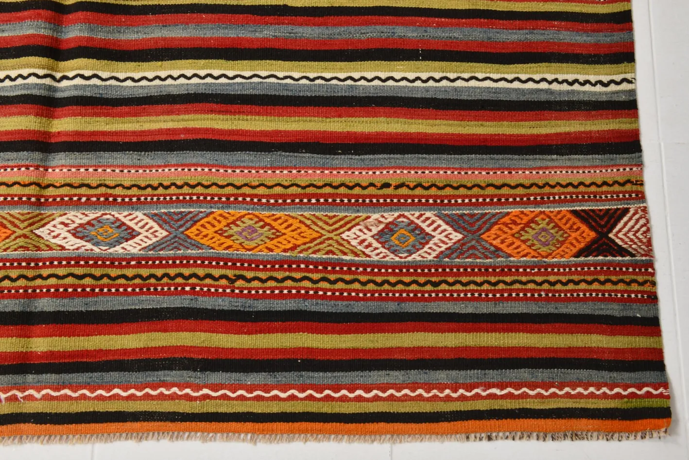 Türkischer Vintage Kelim Teppich aus Wolle