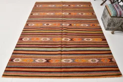 Türkischer Vintage Kelim Teppich aus Wolle