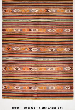 Türkischer Vintage Kelim Teppich aus Wolle