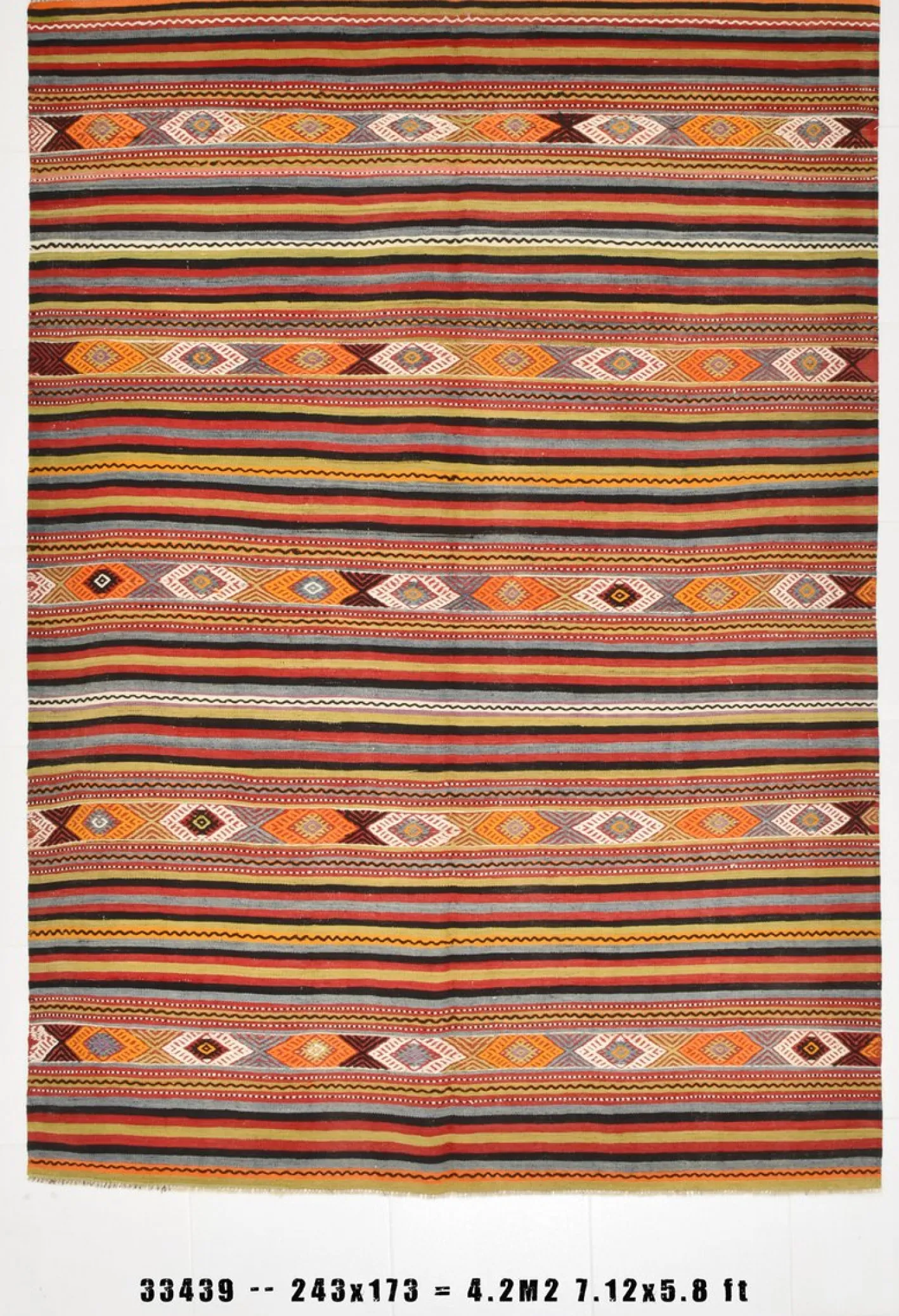Türkischer Vintage Kelim Teppich aus Wolle