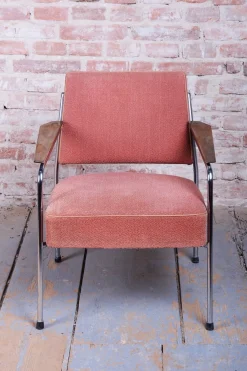 Tschechische Bauhaus Sitzgruppe aus verchromtem Stahlrohr, 1940er, 3er Set