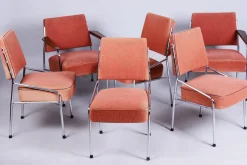 Tschechische Bauhaus Sitzgruppe aus verchromtem Stahlrohr, 1940er, 3er Set