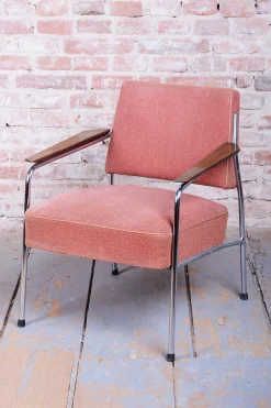 Tschechische Bauhaus Sitzgruppe aus verchromtem Stahlrohr, 1940er, 3er Set