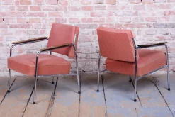 Tschechische Bauhaus Sitzgruppe aus verchromtem Stahlrohr, 1940er, 3er Set