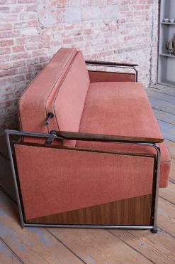 Tschechische Bauhaus Sitzgruppe aus verchromtem Stahlrohr, 1940er, 3er Set