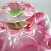 Tschechische Mid-Century Glasschale in Rosa & Grün von Josef Hospodka, 1960er