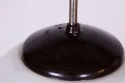 Tschechische Mid-Century Modern Hängelampe aus Chrom und Stahl mit Opalglas, 1960er