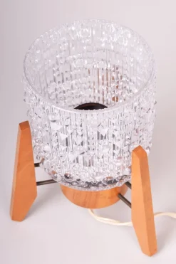 Tschechische Mid-Century Tischlampe aus Buche von Drevo Humpolec, 1960er