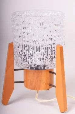Tschechische Mid-Century Tischlampe aus Buche von Drevo Humpolec, 1960er