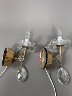 Tschechische Palast Wandleuchten aus Jablonec Kristallglas, 1970er, 2er Set