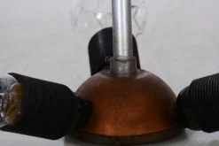 Tschechischer Bauhaus Kronleuchter aus Chrom, Stahl und Milchglas, 1940er