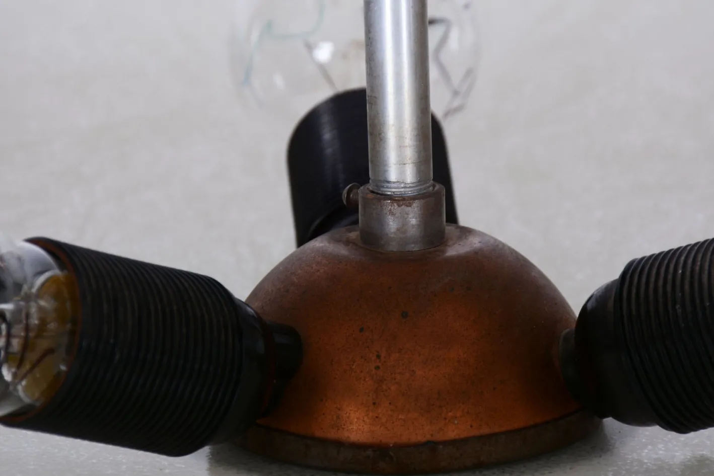 Tschechischer Bauhaus Kronleuchter aus Chrom, Stahl und Milchglas, 1940er