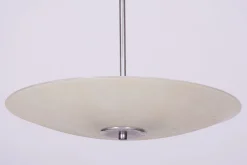 Tschechischer Bauhaus Kronleuchter aus Chrom, Stahl und Milchglas, 1940er