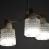 Tschechischer Mid-Century Kronleuchter aus Stahl & Glas von Drukov, 1970er