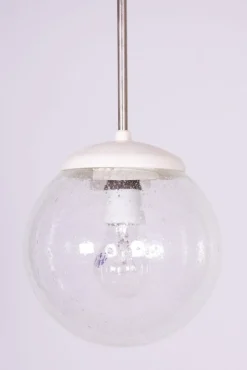 Tschechischer Mid-Century Kronleuchter aus verchromtem Stahl, Kunststoff & Glas, 1960er