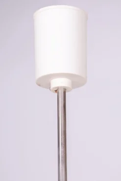 Tschechischer Mid-Century Kronleuchter aus verchromtem Stahl, Kunststoff & Glas, 1960er