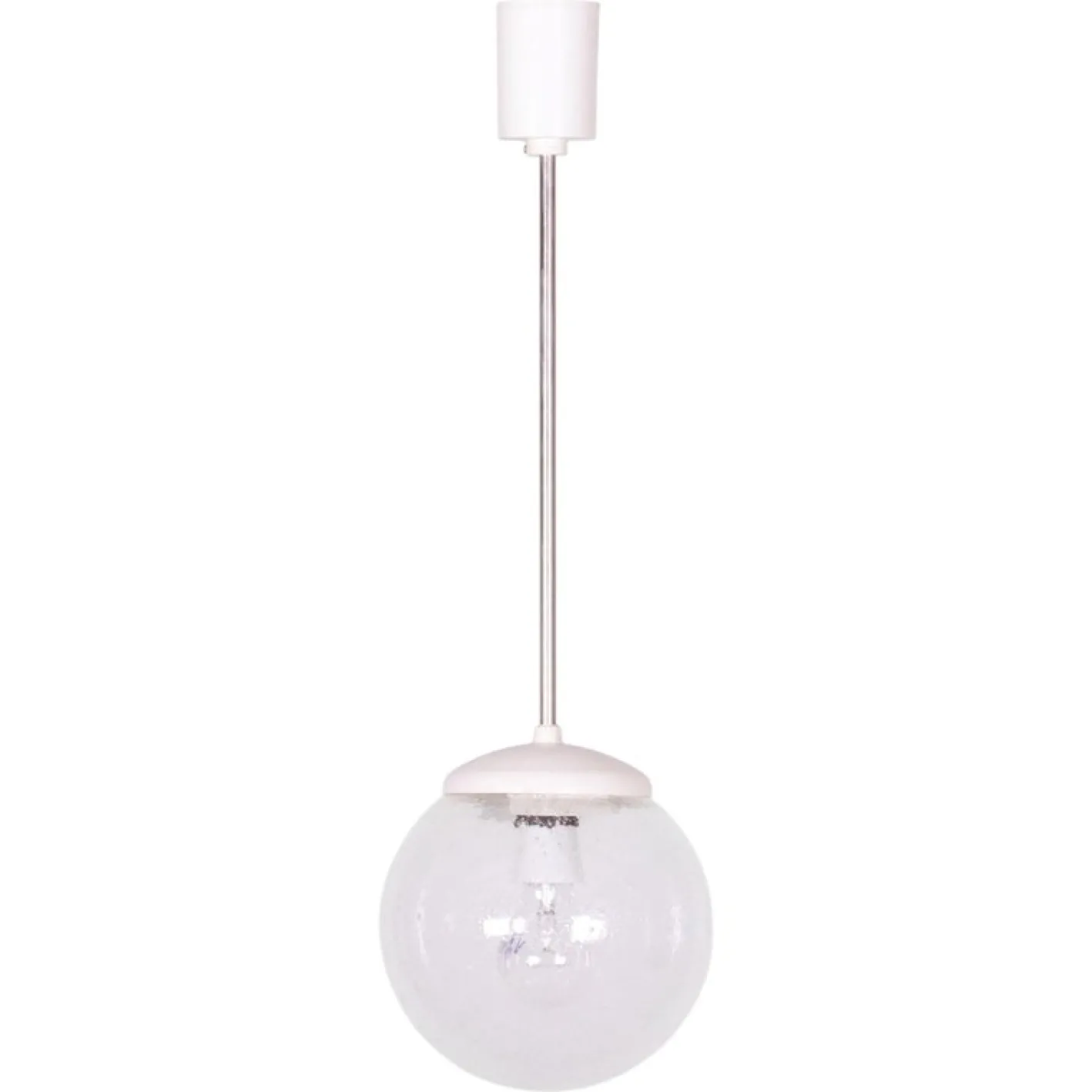 Tschechischer Mid-Century Kronleuchter aus verchromtem Stahl, Kunststoff & Glas, 1960er