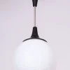 Tschechischer Mid-Century Kronleuchter aus Verchromtem Stahl und Opalglas, 1950er