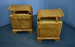 Tschechoslowakische Art Deco Nachttische, 1937, 2er Set