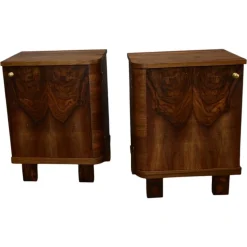 Tschechoslowakische Art Deco Nachttische, 1933, 2er Set