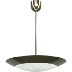 Tschechoslowakische Bauhaus Hängelampe aus Chrom & Glas, 1930er