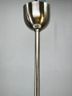 Tschechoslowakische Bauhaus Hängelampe aus Chrom & Glas, 1930er