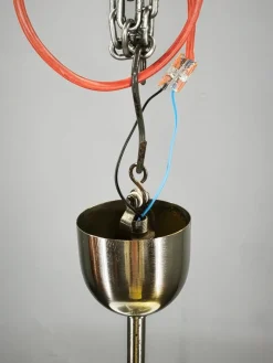 Tschechoslowakische Bauhaus Hängelampe aus Chrom & Glas, 1930er