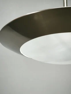 Tschechoslowakische Bauhaus Hängelampe aus Chrom & Glas, 1930er
