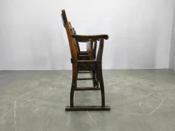 Tschechoslowakische Vintage Kinobank aus Buchenholz, 1920er