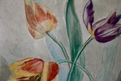 Tulpen, Frankreich, 1940er, Glas & Holz & Papier