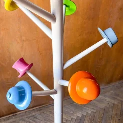 Ugo Nespolo zugeschriebene Garderobe mit bunten Haken, 1980er